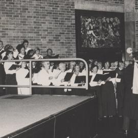 The University Choir [conducted by Father Peter Brock] performed on the Friday night graduation ceremony for the first time, the University of Newcastle, Australia - 1987
