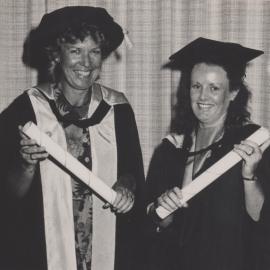 Tricia Vilkinas (PhD Management) and Wendy Pilkington (Management graduate), the University of Newcastle, Australia - May 1987