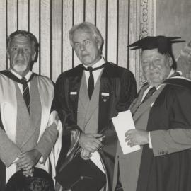 Mr Ted Flowers, Professor Victor Emeljanow and Mr Warren Derkenne, the University of Newcastle, Australia - 1990