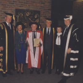 [Richard Charlton, Two Unknown, Keith Morgan, Unknown and Roger Holmes] at the Faculty of Medicine and Health Science graduation ceremony, the University of Newcastle, Australia - 16 May 1997, 2.30pm