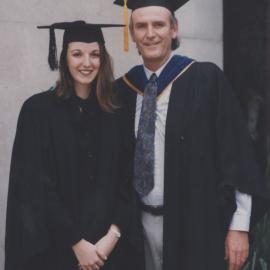Two unidentified graduates at the Faculty of Law and Commerce graduation ceremony, the University of Newcastle, Australia - 2 May 1997, 2.30pm