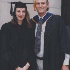 Two unidentified graduates at the Faculty of Law and Commerce graduation ceremony, the University of Newcastle, Australia - 2 May 1997, 2.30pm