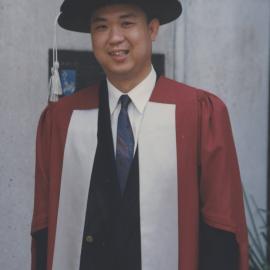 An unidentified international graduate, the Faculty of Law and Commerce graduation ceremony, the University of Newcastle, Australia - 2 May 1997, 2.30pm