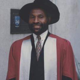 An unidentified international graduate at the Faculty of Law and Commerce graduation ceremony, the University of Newcastle, Australia - 2 May 1997, 2.30pm