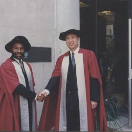 Unidentified international graduates at the Faculty of Law and Commerce graduation ceremony, the University of Newcastle, Australia - 2 May 1997, 2.30pm