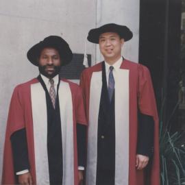 An unidentified international graduates at the Faculty of Law and Commerce graduation ceremony, the University of Newcastle, Australia - 2 May 1997, 2.30pm