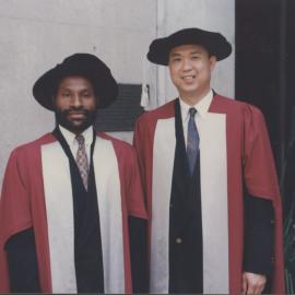 Unidentified international graduates at the Faculty of Law and Commerce graduation ceremony, the University of Newcastle, Australia - 2 May 1997, 2.30pm