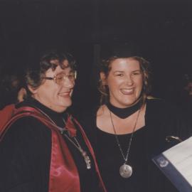 Two unidentified people at the Faculty of Science / Maths graduation ceremony, the University of Newcastle, Australia - 9 May 1997, 6pm