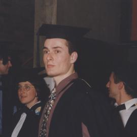 An unidentified man at the Faculty of Science / Maths graduation ceremony, the University of Newcastle, Australia - 9 May 1997, 6pm