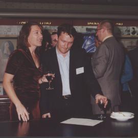 Official University Function - Jason Thornton (centre) with Meredith McGowan and Matthew Oswald (man wearing glasses), Parliament House, NSW, Australia - c.1999