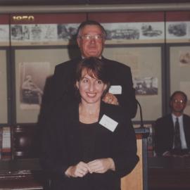 Official University Function - Bernard Curran with an unidentified guest, Parliament House, NSW, Australia - c.1999