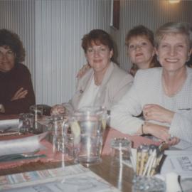 Kirsten Neilson, Marion Wilson, Sharon Howells Barbara McGee at her Farewell dinner, Newcastle, Australia