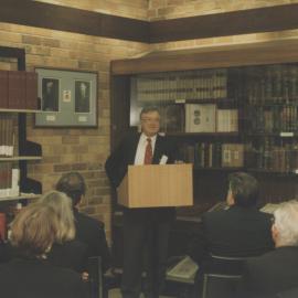 Bernie Curran at the Presentation of the Bishop's Library, Archives and Special Collections, Auchmuty Library, the University of Newcastle, Australia - 6 August 1997