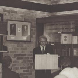 Peter Hempenstall at the Presentation of the Bishop's Library, Archives and Special Collections, Auchmuty Library,  the University of Newcastle, Australia - 6 August 1997