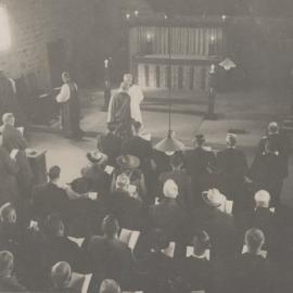 Chapel of St John's College, Morpeth  - The Bishops of Goulburn, Armidale, Bathurst & Riverina take their seats in the Sanctuary for the Dedication of the Chapel in 1941