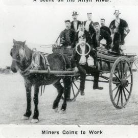 A Scene on the Allyn River, Miners going to work