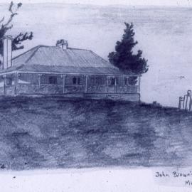 Illustration, John Brown's residence, Minmi, NSW, [by G H Eardley, 1962]