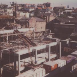 NEWMED1 Construction site (Roof view), Watt Street, Newcastle, Australia - 7 July 1979