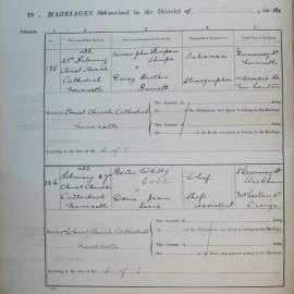 Marriages 135 and 136. Page 68. 1933