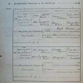 Marriages 129 and 130. Page 65. 1933