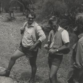 Dr D. Blight, Professor I.R. Plimer and Mr B. Lottermoser, North Flinders Ranges, February 1985