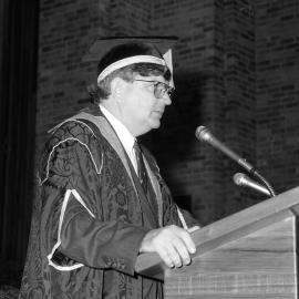 Vice-Chancellor Professor Raoul Mortley addresses the graduation ceremony, the University of Newcastle, Australia -  1 May 1993