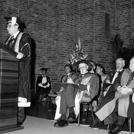 Vice-Chancellor Professor Raoul Mortley addresses the graduation ceremony, the University of Newcastle, Australia - 1 May, 1993