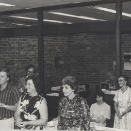 Photograph taken at the 20th anniversary celebrations of the appointment of Mr. E. Flowers as Librarian, University of Newcastle, May, 1981
