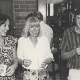 Glenda Williams (left) and Sheila Brown at the 20th anniversary celebrations of the appointment of Mr. E. Flowers as Librarian, University of Newcastle, May, 1981