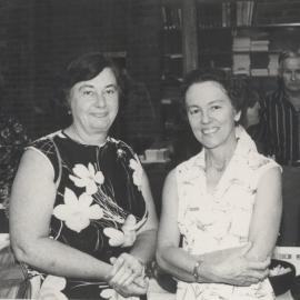 Patricia Flowers (left) at the 20th anniversary celebrations of the appointment of Mr. Ted Flowers as Librarian, University of Newcastle, May, 1981