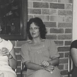 Chris Tomlin, [?], Rita McBain: photograph taken at the 20th anniversary celebrations of the appointment of Mr. E. Flowers as Librarian, University of Newcastle, May, 1981