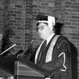 Graduation Ceremony - Vice-Chancellor Professor Raoul Mortley addresses the graduation ceremony, the University of Newcastle, Australia - 30 April 1993