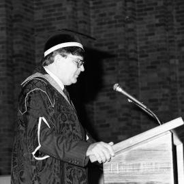 Graduation Ceremony - Vice-Chancellor Professor Raoul Mortley addresses the graduation ceremony, the University of Newcastle, Australia - 30 April 1993