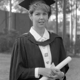 Ms Gail White after the graduation ceremony, the University of Newcastle, Australia - 30 April 1993