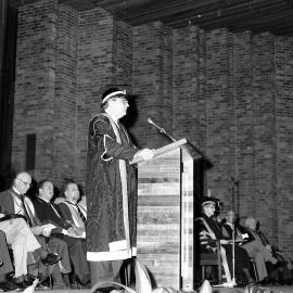 Graduation Ceremony - Vice-Chancellor Professor Raoul Mortley addresses the graduation ceremony, the University of Newcastle, Australia - 30 April 1993