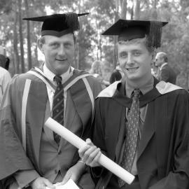 Professor Eric Colhoun (Geography) with his son, Robert Colhoun (Bachelor of Science in Aviation), the University of Newcastle, Australia - 30 April 1993