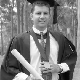 David Sparkes who graduated with a Bachelor of Engineering (Civil Engineering) degree, was awarded the University Medal and won/our prizes academic excellence, the University of Newcastle, Australia - 30 April 1993