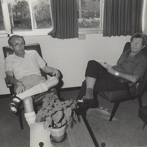 John Armstrong, editor of the University News describing various archival photographs.  June ' July 1978.