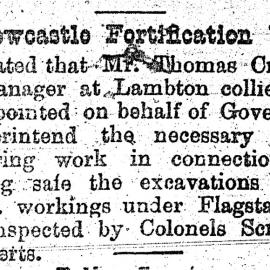 The Newcastle Fortification Works, 28 May 1881