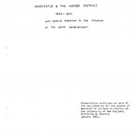Relations between Aborigines and White Settlers in Newcastle and the Hunter