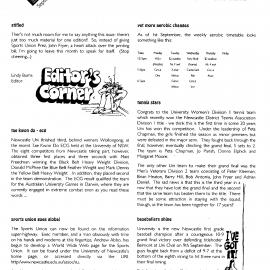 BackPage: Sports Union News, September 1995