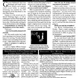 BackPage: Sports Union News, No. 6, September 1998