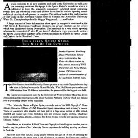 BackPage: Sports Union News, No. 1, March 1999