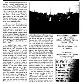 BackPage: Sports Union News, No. 3, June 1999
