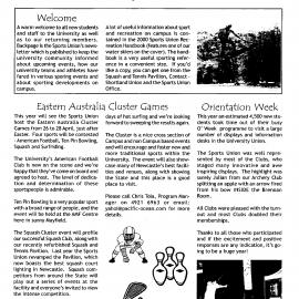 BackPage: Sports Union News, No. 1, April 2000