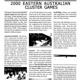 BackPage: Sports Union News, No. 2, June 2000