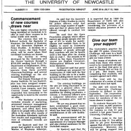 Bulletin, The University of Newcastle, No. 11, June 30 to July 10, 1989
