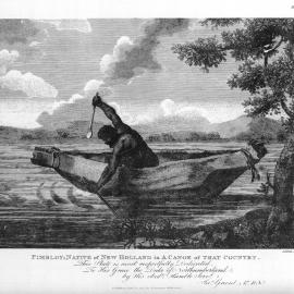 Pimbloy: Native of New Holland in A Canoe of That Country.