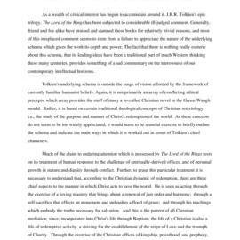 Kingship, priesthood and prophecy in The Lord Of The Rings [manuscript]