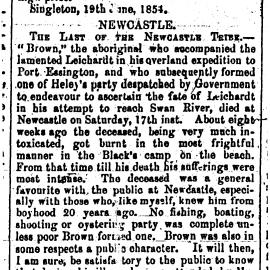 "The Last of the Newcastle Tribe." 